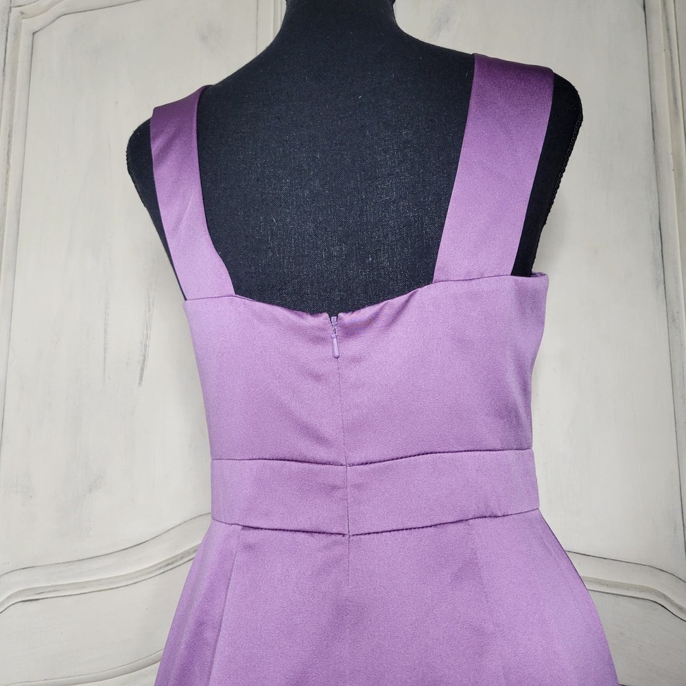 David's Bridal Satin Beaded Halter Wisteria Bridesmaid Formal Ball Gown Dress✨️4 - Picture 11 of 16